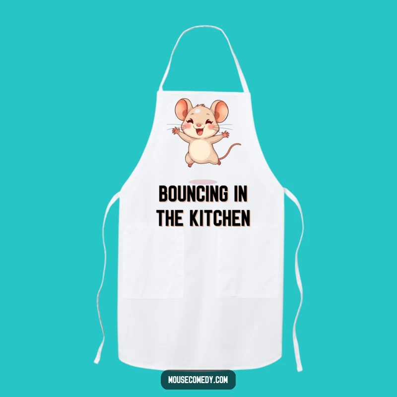 Funny Tiny Mouse Leaping Apron - Cook with Joyful Energy