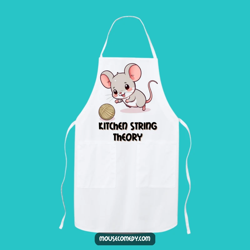 Funny Game On Apron - Kawaii Mouse String Chase Kitchen Gift