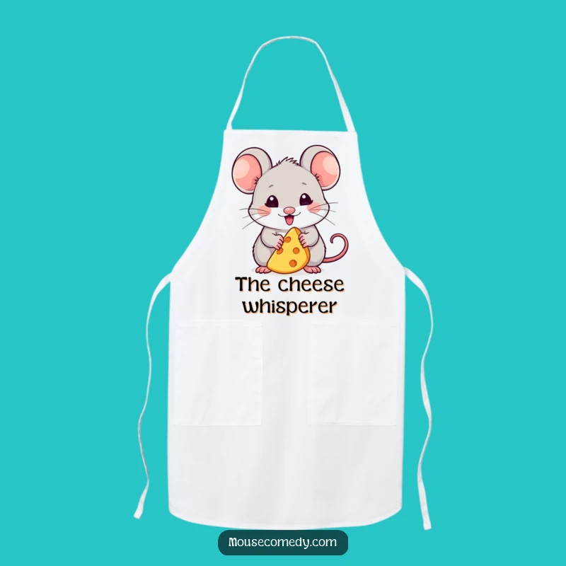 Funny Kawaii Mouse Apron: Cheese Lover's Delight - Cute Kitchen Gift!