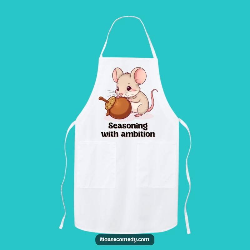 Funny Mouse Apron: Acorn Pusher - Kitchen Fun Gift!