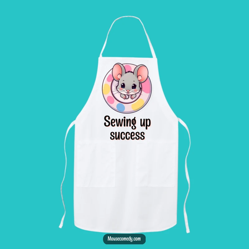 Funny Mouse Apron: Button Peek - Kitchen Fun Gift!