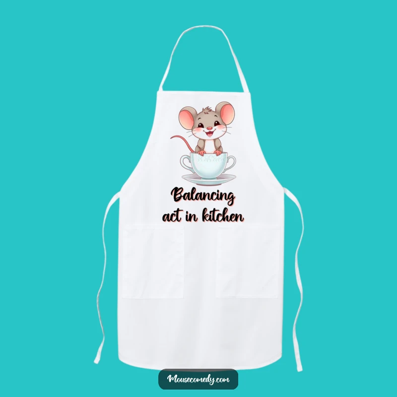 Funny Mouse Teacup Apron: Cook Up Smiles with a Cheerful Grin in the Kitchen
