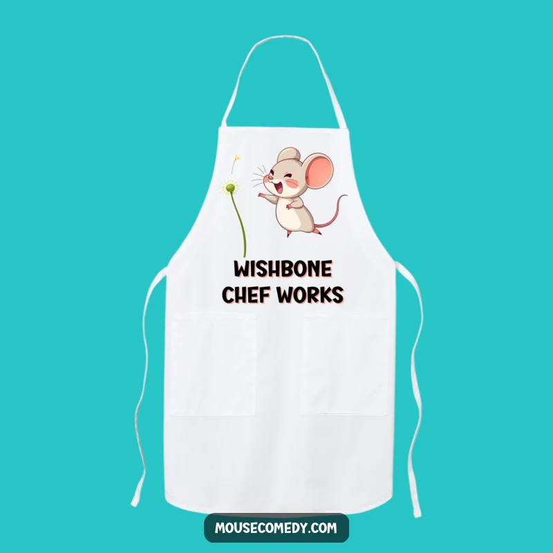 Funny Wish Maker Apron - Joyful Mouse Dandelion Kitchen Gift