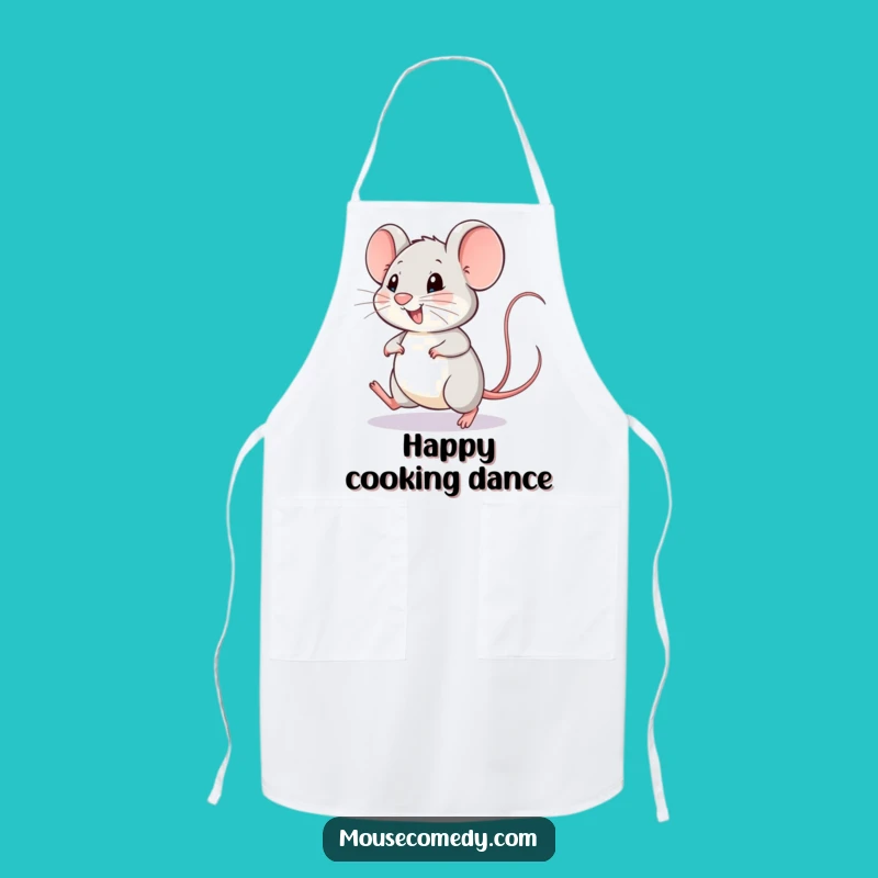 Funny Happy Mouse Apron - Hopping Good Time, Humorous Cooking Gift