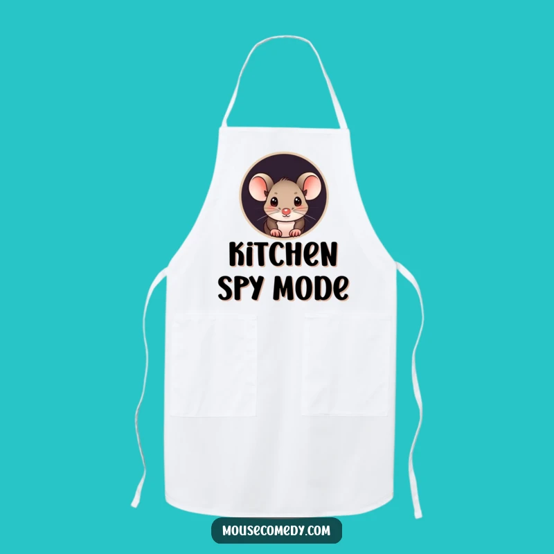 Funny Curious Mouse Apron - Kitchen Intrigue, Humorous Cooking Gift