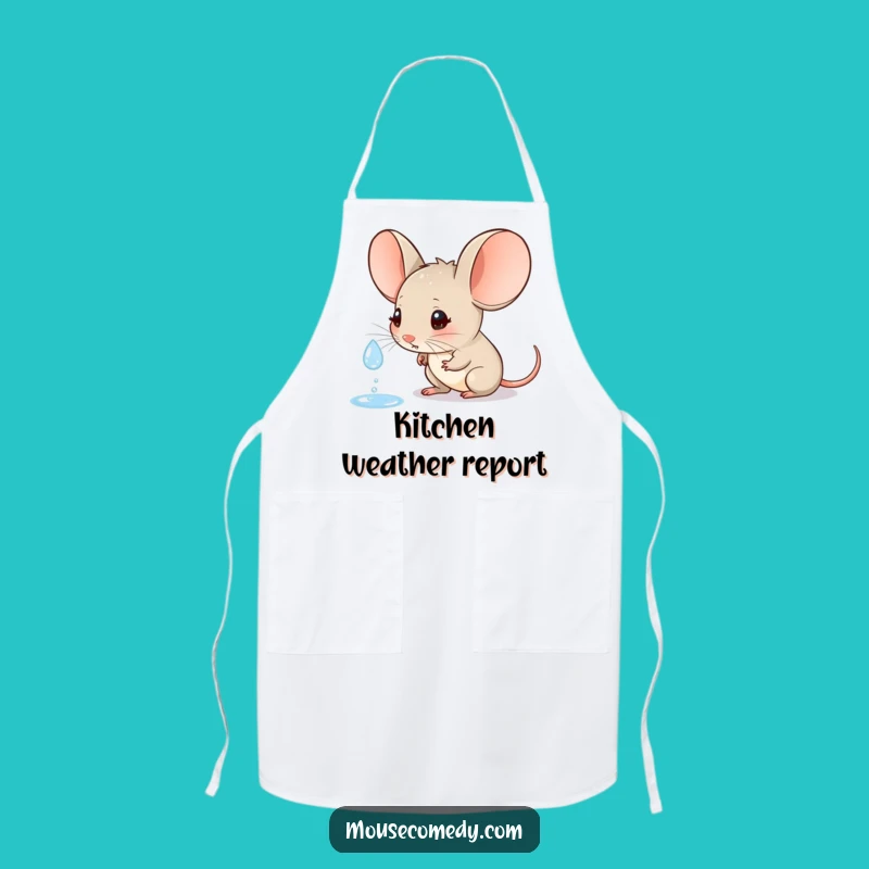 Funny Rainy Day Apron - Large Ears Mouse Kitchen Gift