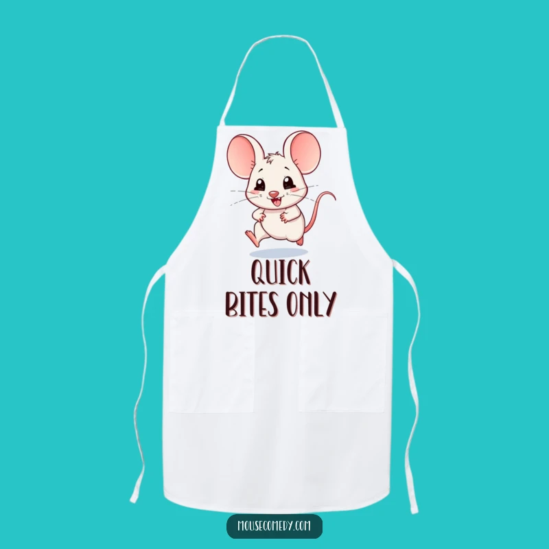 Funny Kawaii Mouse Apron: Joyful Cooking Speed - Cute Kitchen Gift!