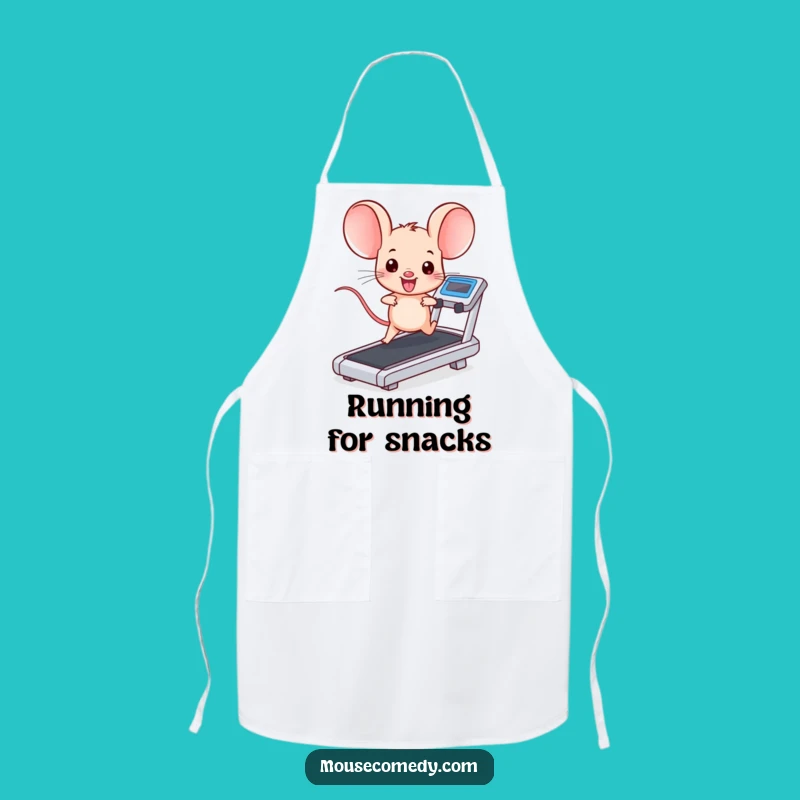 Funny Kawaii Mouse Treadmill Apron: Cook Up Energy with a Smile Funny Gift!