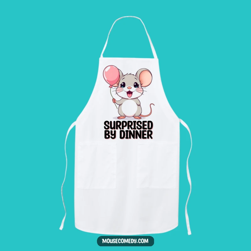 Funny Kawaii Mouse Surprise Apron: Hilarious Kitchen Wear for Big Chefs