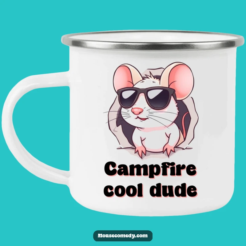 Funny Kawaii Mouse Sunglasses Camping Mug: Cool & Hilarious Outdoor Sip