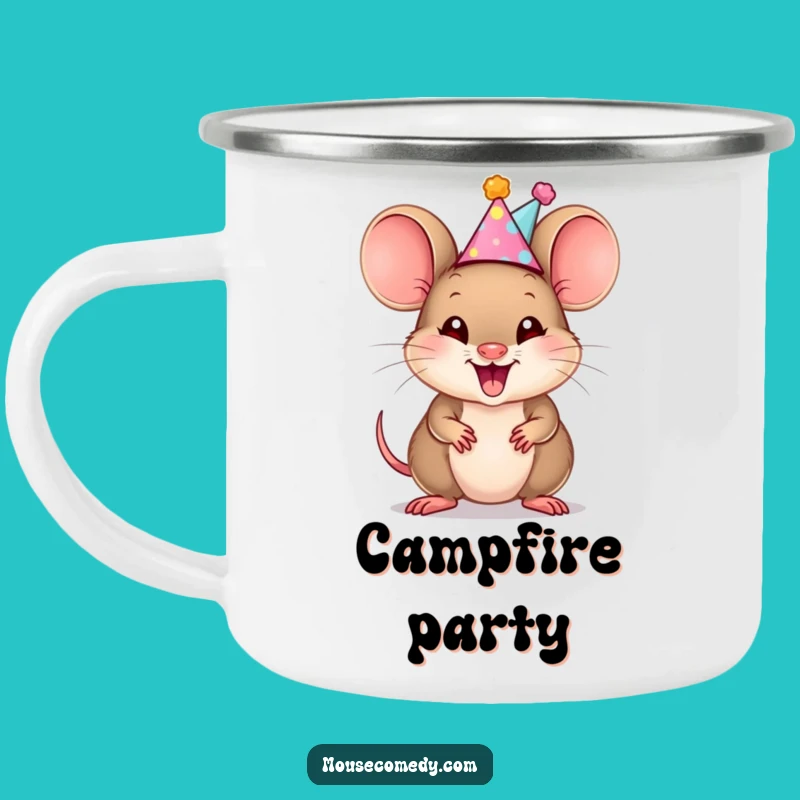 Funny Mouse Cub Camping Mug: Party Squeaks Outdoors, Fun Funny Gift