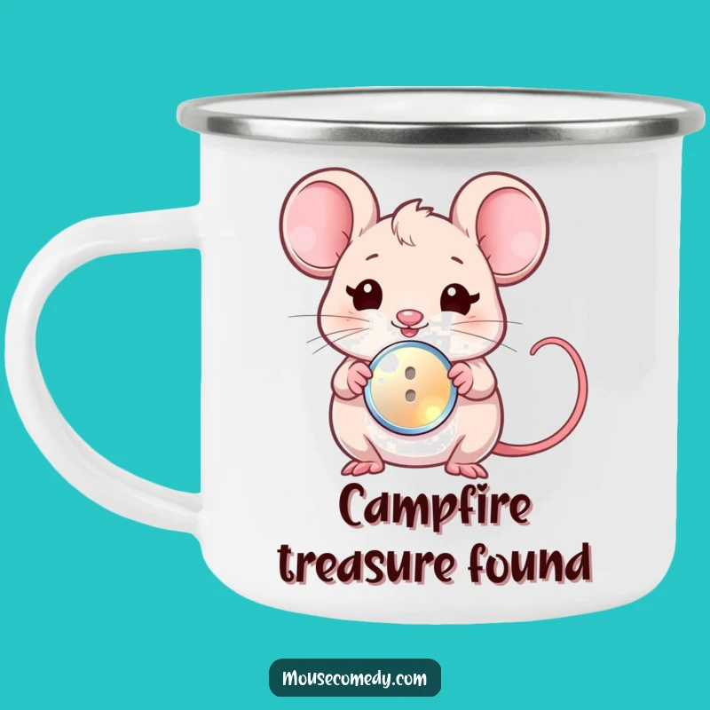Funny Kawaii Mouse Camping Mug: Share a Wink Outdoors