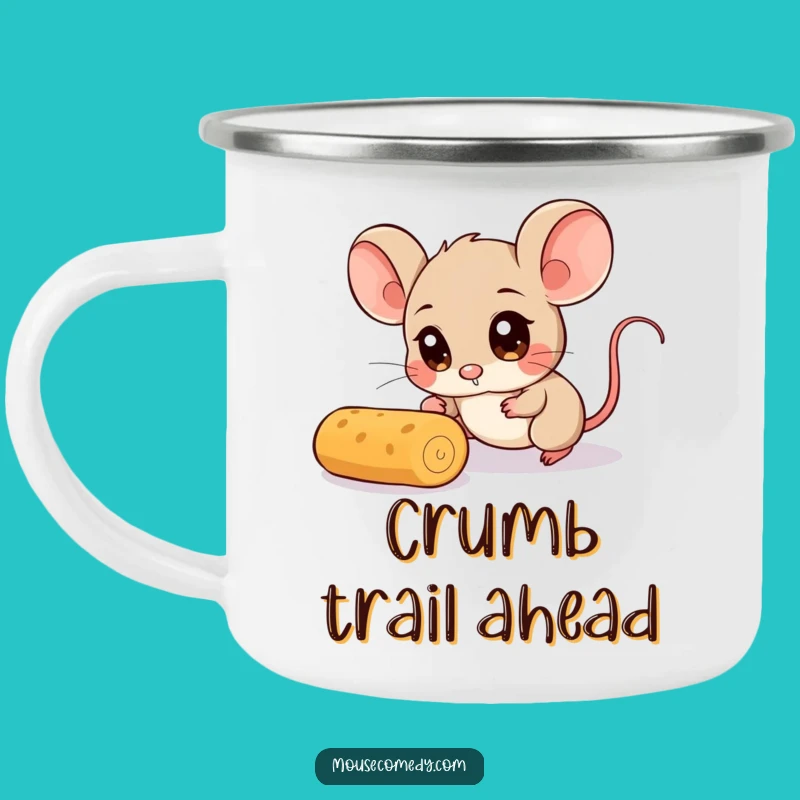Funny Mouse Camping Mug: Wide-Eyed Crumb Chase, Outdoor Funny Gift