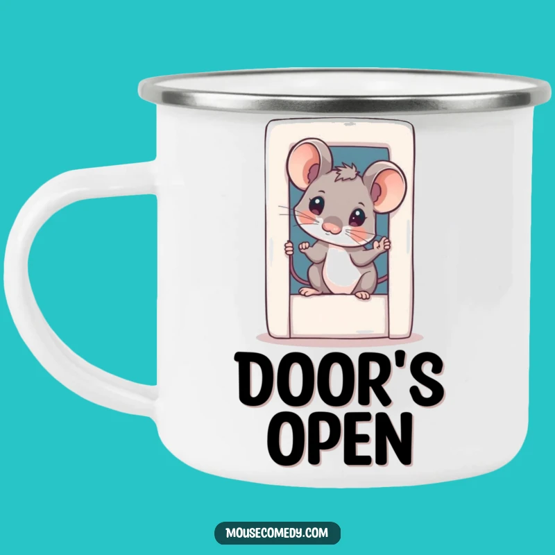 Funny Curious Mouse Camping Mug - Outdoor Peeking Critter Cup, Great Funny Gift