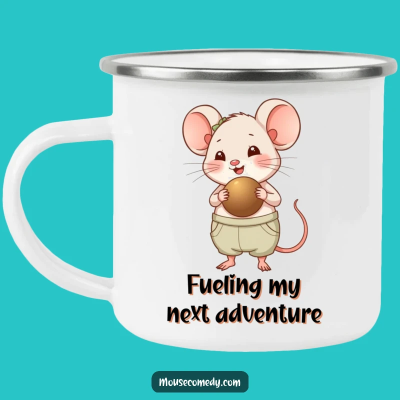 Funny Chubby Mouse Camping Mug - Outdoor Panting Seed Carrier, Adventure Gift