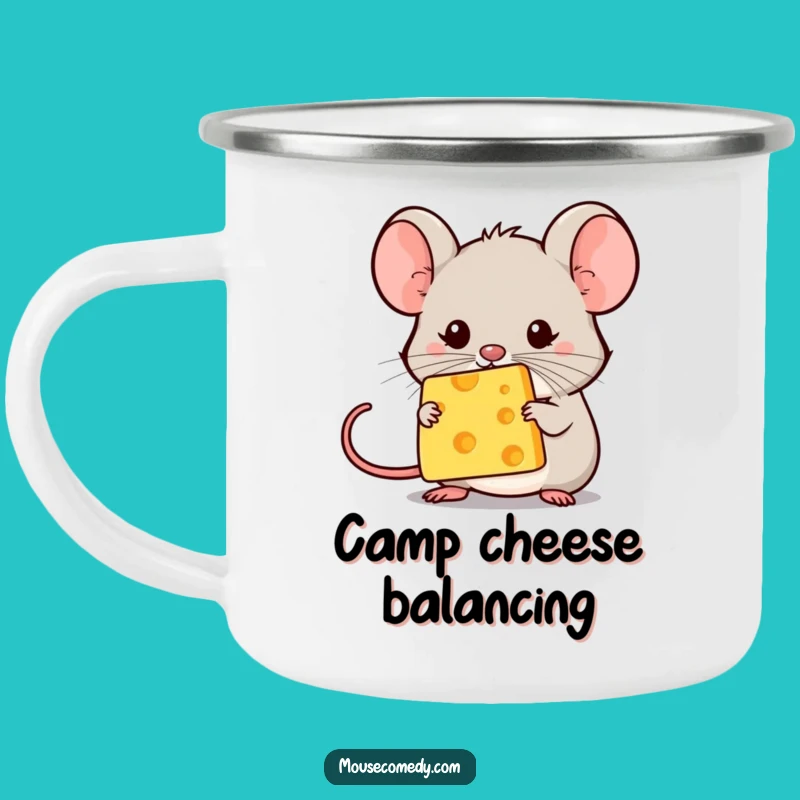 Funny Kawaii Mouse Cheese Balance Camping Mug: Snack Smart, Laugh Hard Funny Gift!