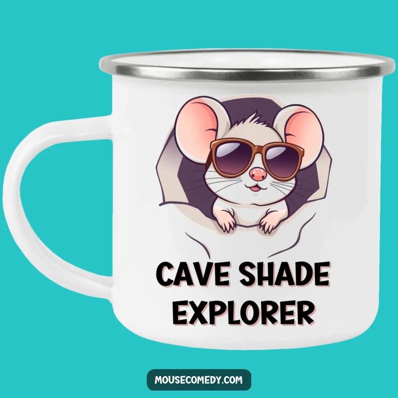Funny Kawaii Mouse Sunglasses Camping Mug: Cool Sips on the Trail Funny Gift!