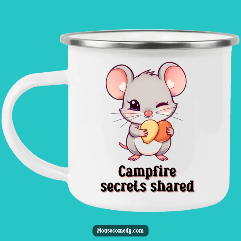 Funny Mischievous Mouse Camping Mug - Secret Treat Hider, Adventure Gift