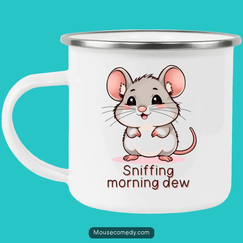 Funny Mouse Sniffing Camping Mug - Adventure Ready, Hilarious Outdoor Funny Gift!