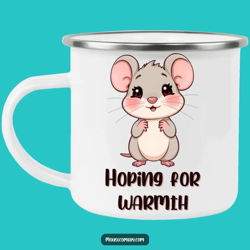 Funny Shy Mouse Camping Mug: Gentle Adventures