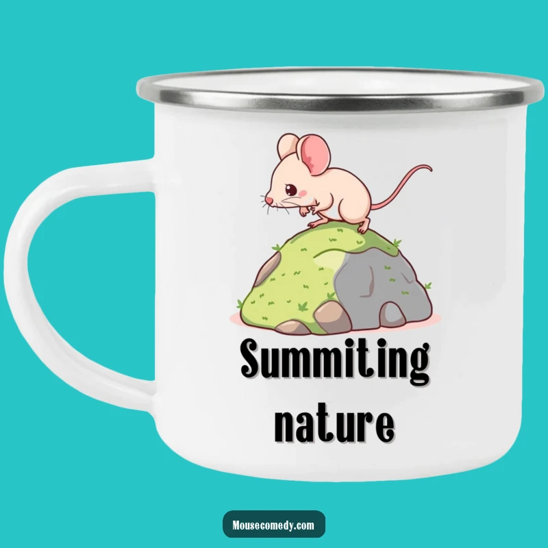 Funny Kawaii Mouse Camping Mug: Determined Climb - Outdoor Motivational Gift!