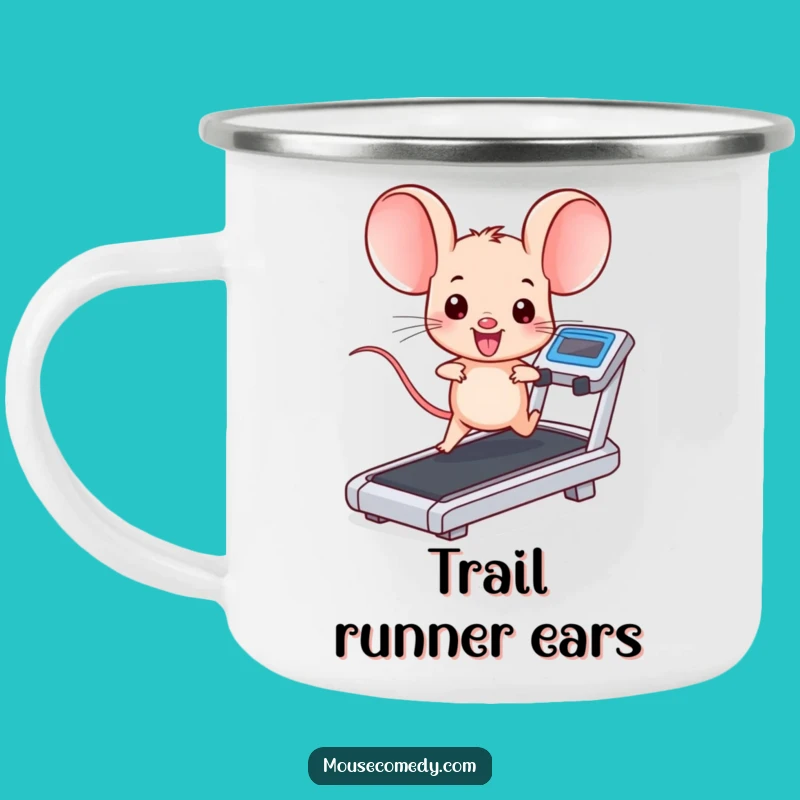 Funny Kawaii Mouse Treadmill Camping Mug: Fuel Your Adventure Funny Gift!