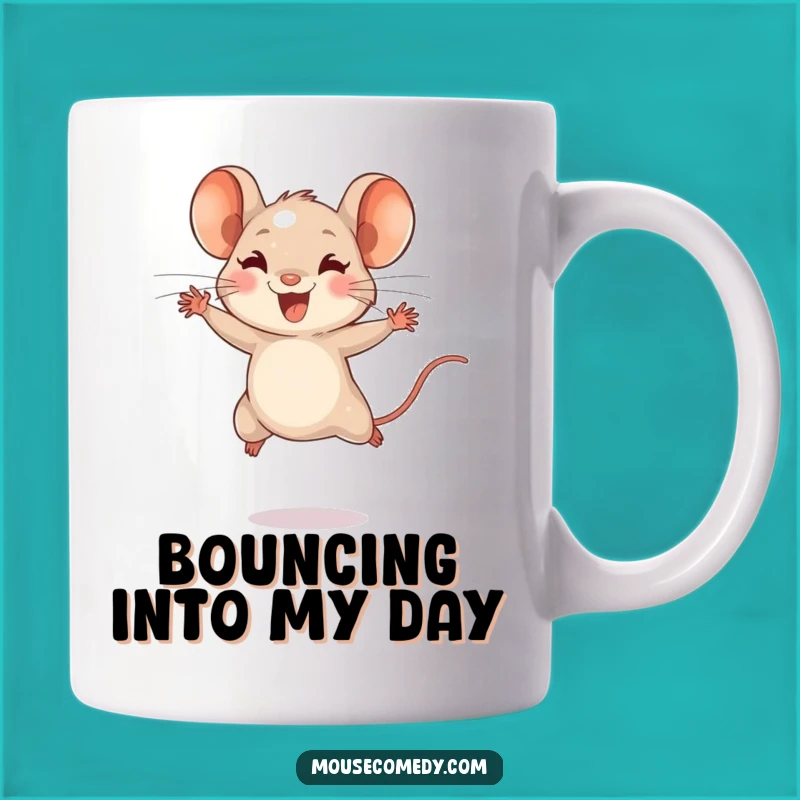 Funny Tiny Mouse Leaping Mug - Joyful Energy, Perfect Funny Gift