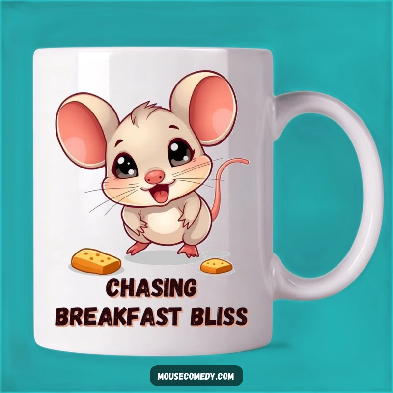 Funny Mouse Crumb Chasing Mug: Joyful Delight Gift for Food Lovers