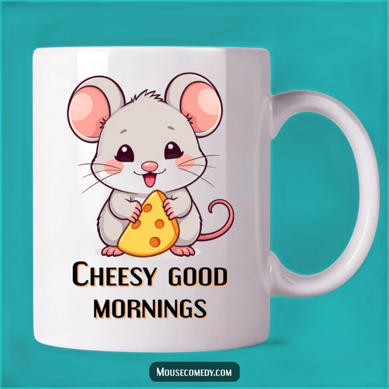 Funny Kawaii Mouse Mug: Cheese Lover Rodent Bliss - Perfect Gift!