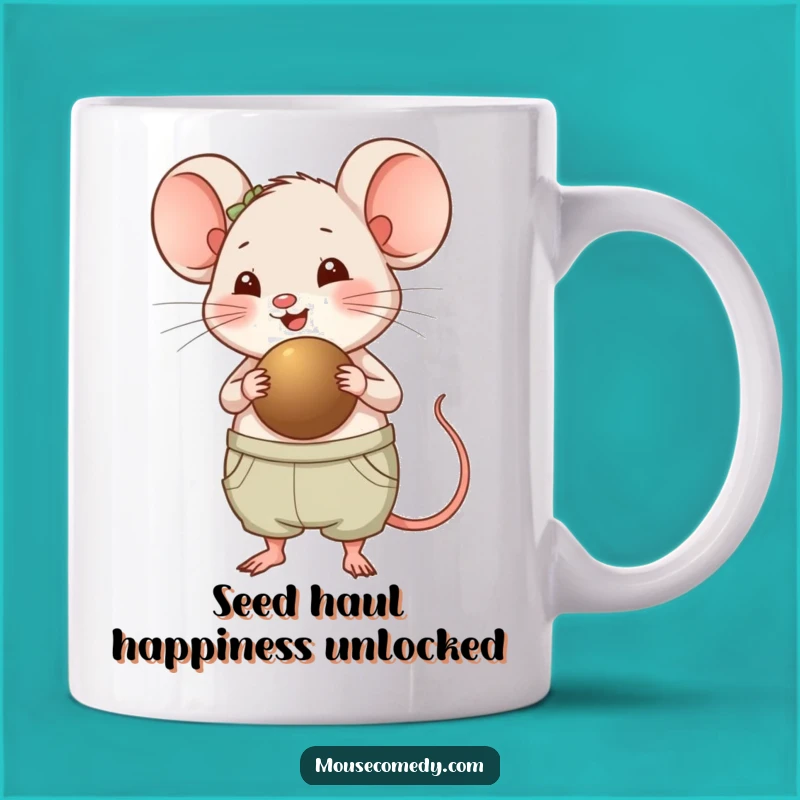 Funny Chubby Mouse Mug - Happy Panting Seed Carrier, Perfect Gift Idea