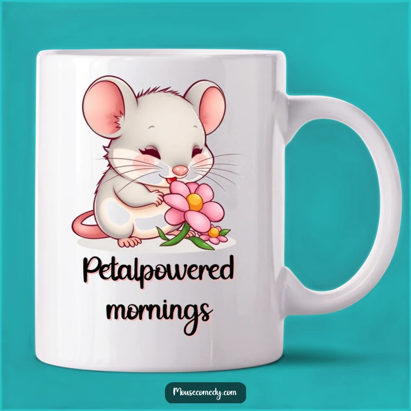 Funny Content Mouse Petal Nibbler Mug: A Peaceful Funny Gift for Nature Lovers!