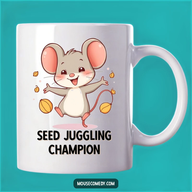 Funny Happy Mouse Juggling Seeds Mug: A Hilarious Gift for Seed Lovers and Mouse Enthusiasts