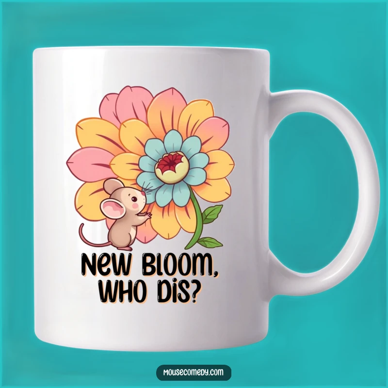 Funny Kawaii Mouse Curious Flower Mug: Adorable & Hilarious Gift for Mouse Lovers