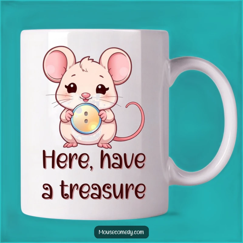 Funny Kawaii Mouse Gift Mug: A Wink and a Button Surprise