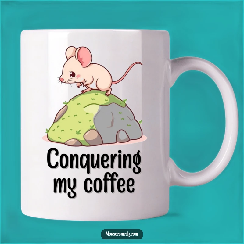 Funny Kawaii Mouse Mug: Determined Climber Spirit - Perfect Motivational Gift!
