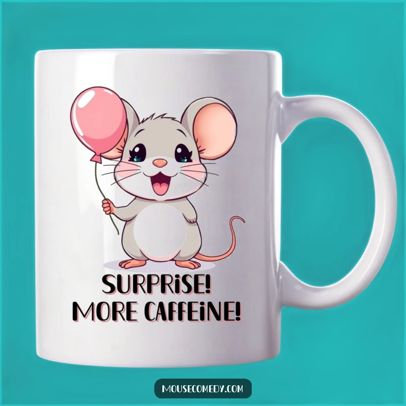 Funny Kawaii Mouse Surprise Balloon Mug: Hilarious Gift for Excitable People