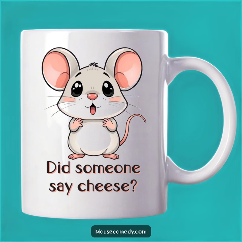 Funny Surprised Mouse Ears Up Mug, Perfect Gift for a Startled Friend