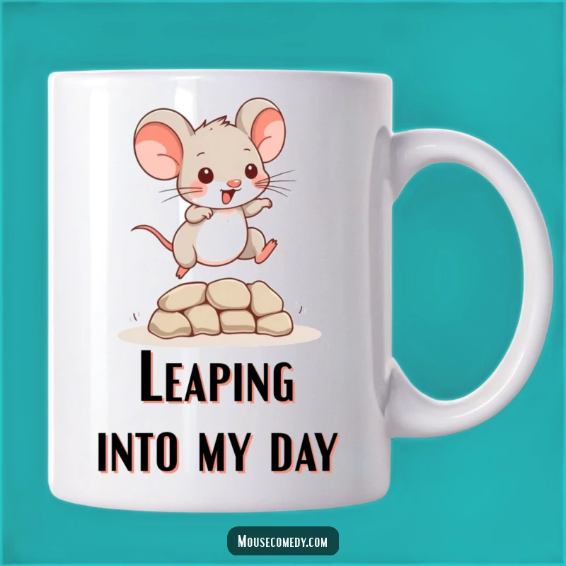 Funny Mouse Leap Mug: Playful Rodent Obstacle Jump Fun Gift