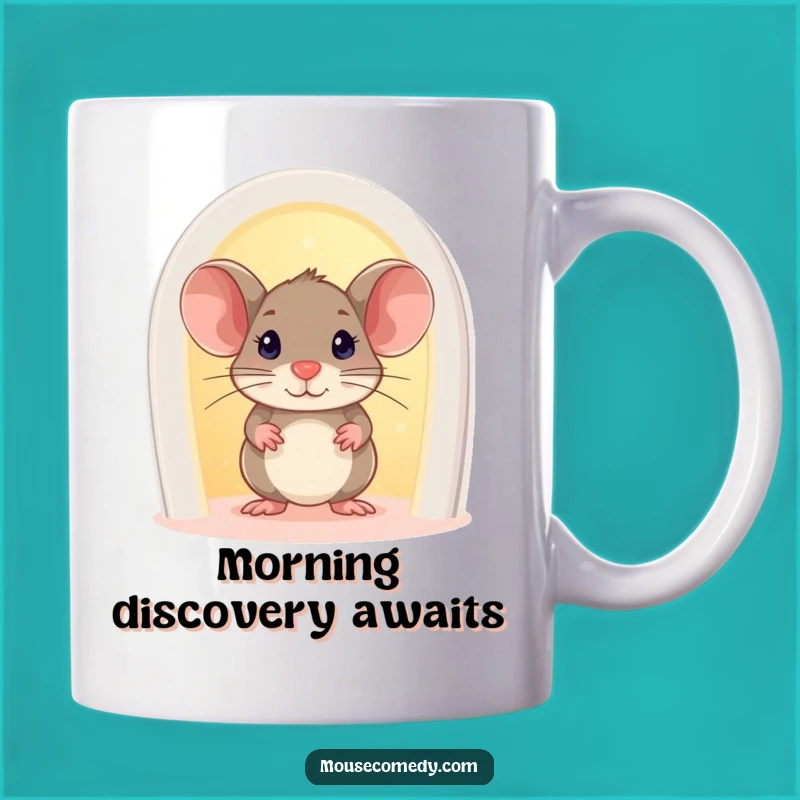 Funny Mouse Glowing Doorway Mug: Curiosity Gift for Explorers