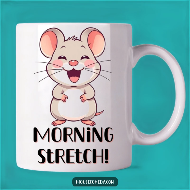 Funny Joyful Mouse Mug - Happy Whiskers Stretcher, Delightful Funny Gift