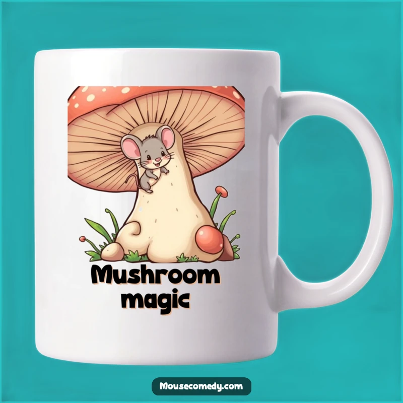 Funny Mischievous Mouse Mug - Wink & Mushroom Climber, Perfect Funny Gift