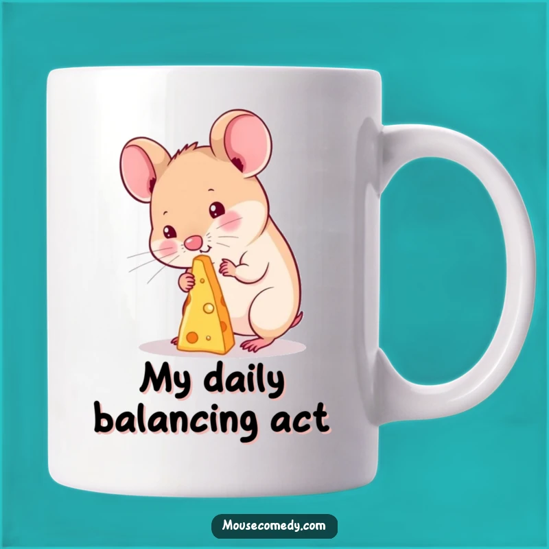 Funny Kawaii Mouse Cheese Balance Mug: A Hilarious Gift for Mouse Lovers