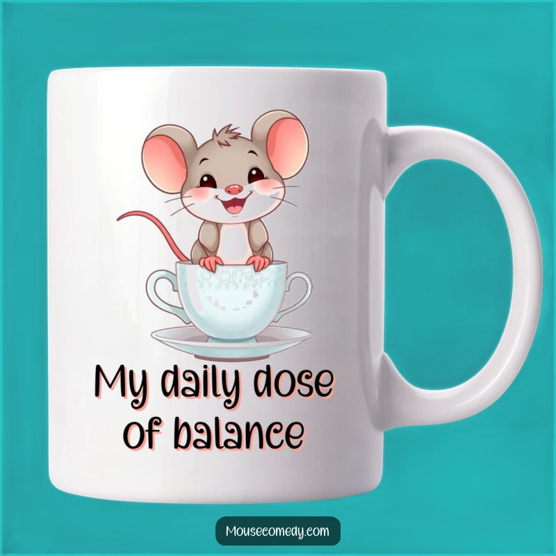 Funny Mouse Teacup Balance Mug: A Cheerful Grin for Your Daily Dose of Humor