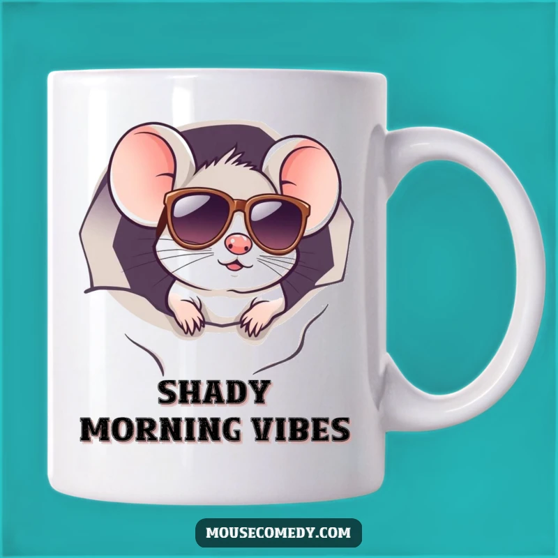 Funny Kawaii Mouse Sunglasses Mug: Cool Spy Vibes Funny Gift!