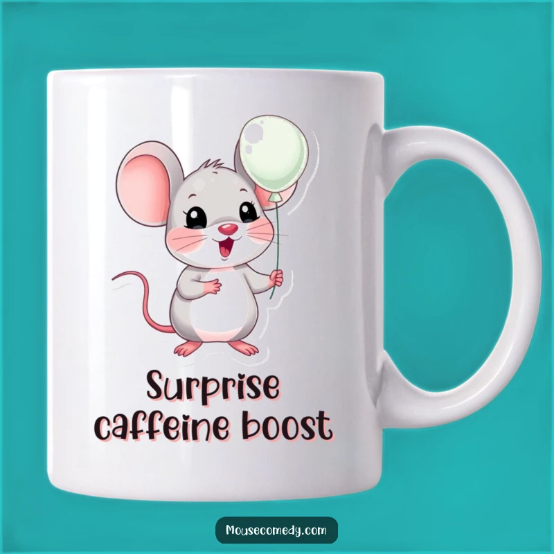 Funny Kawaii Mouse Surprise Balloon Mug: Big Reaction, Small Balloon Funny Gift!