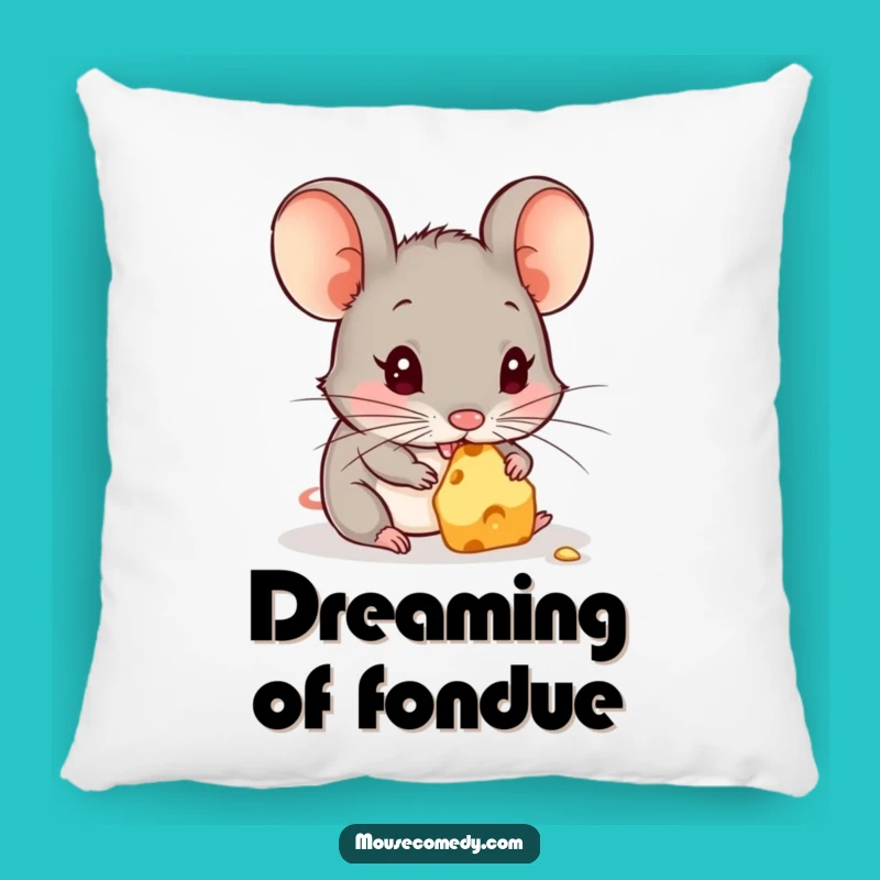 Funny Nibble Bliss Pillow - Cute Mouse Cheese Comfort Gift