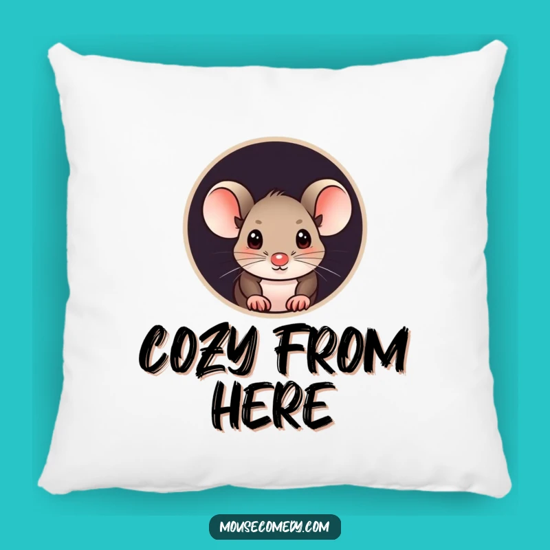 Funny Curious Mouse Pillow - Cozy Peek-a-Boo, Humorous Accent Gift