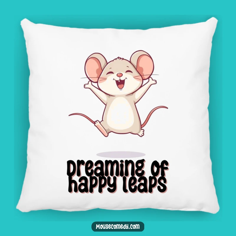 Funny Happy Mouse Leap Pillow: Soft Comfort and Joy