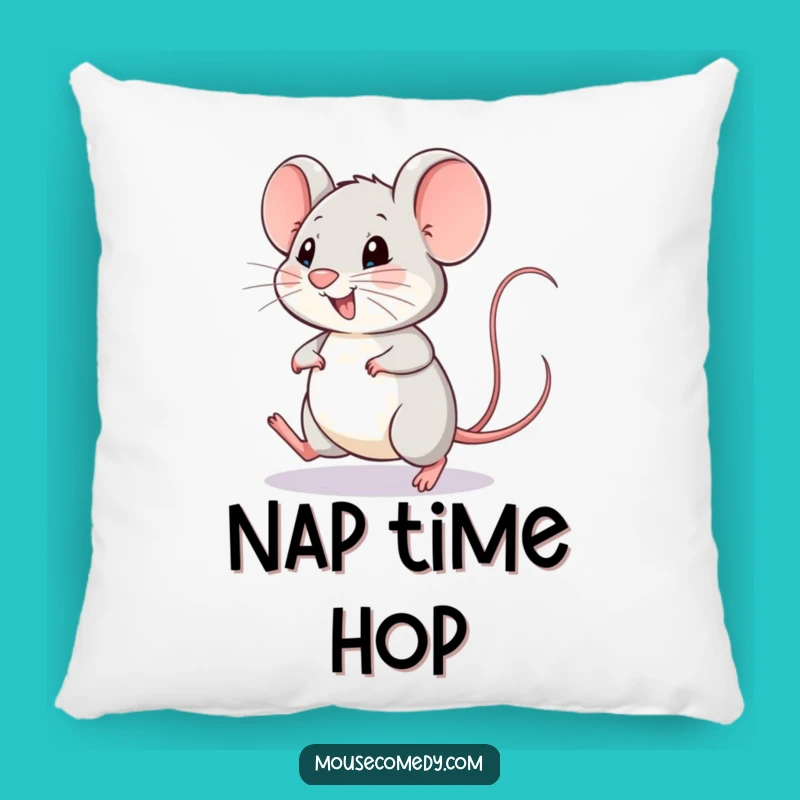 Funny Happy Mouse Pillow - Cozy Hop & Wag, Humorous Accent