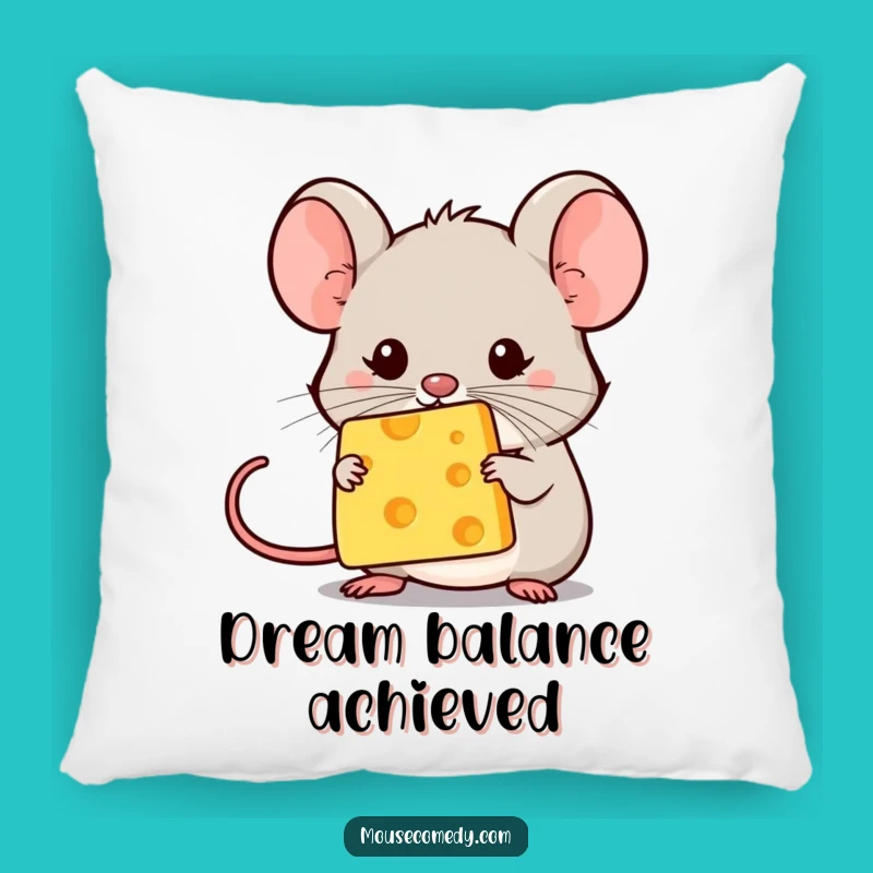 Funny Kawaii Mouse Cheese Balance Pillow: Cuddle Up with Comical Dexterity Funny Gift!